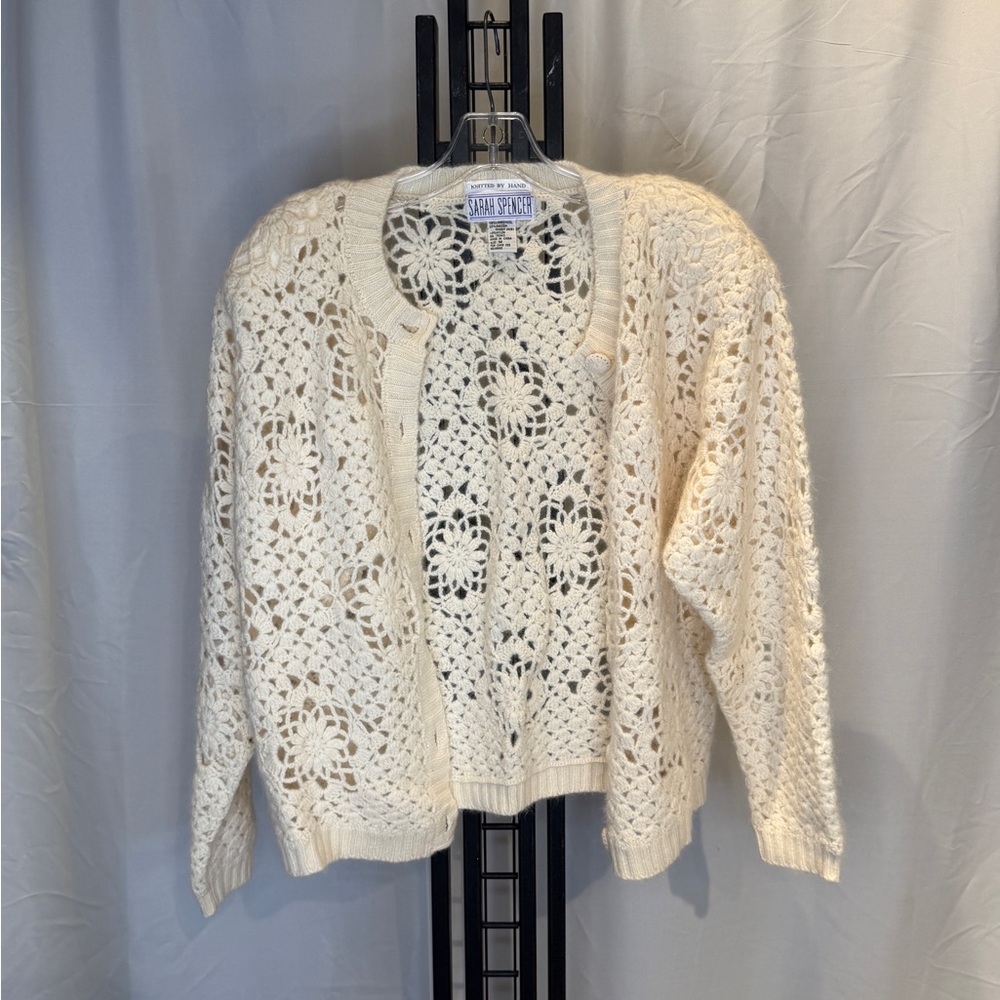 Sarah Spencer Cream‎ Open-Knit Cardigan